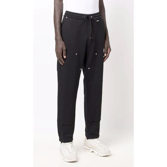 B8 NEW 032C Black Organic Cotton Straight Leg Paneled Track Pants Size L $385 - Picture 7 of 9